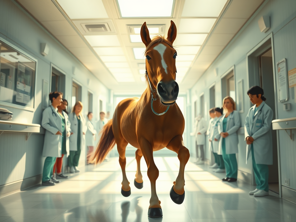There’s a horse, loose in a hospital!