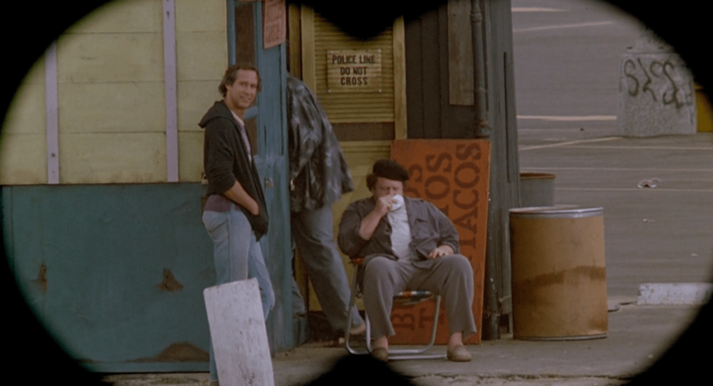 Chevy Chase and George Wendt as Fletch and Fat Sam from the movie Fletch