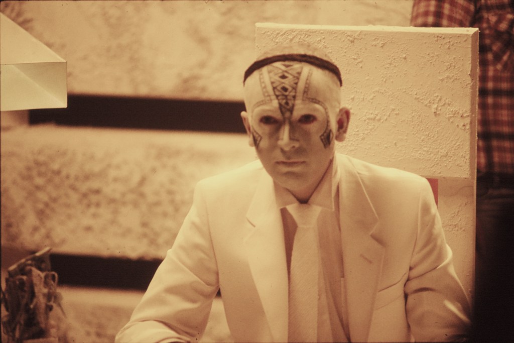 Peter Gabriel circa 1982 with face paint