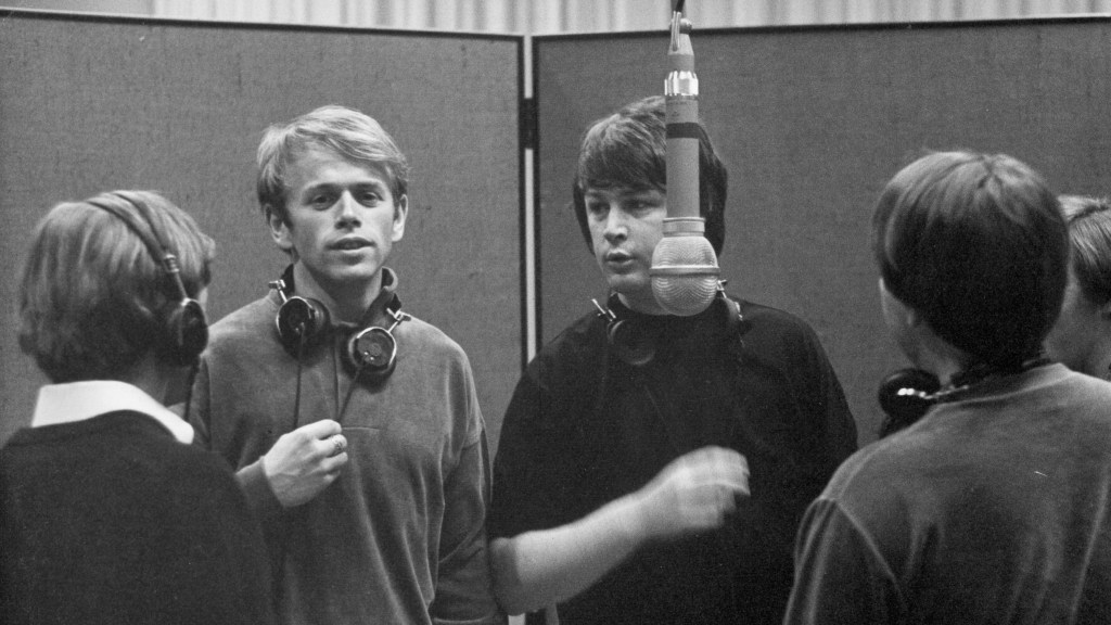 The Beach Boys in the studio circa 1966