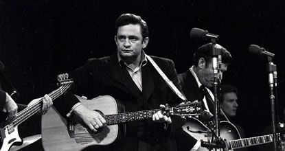 Johnny Cash on stage at San Quentin prison