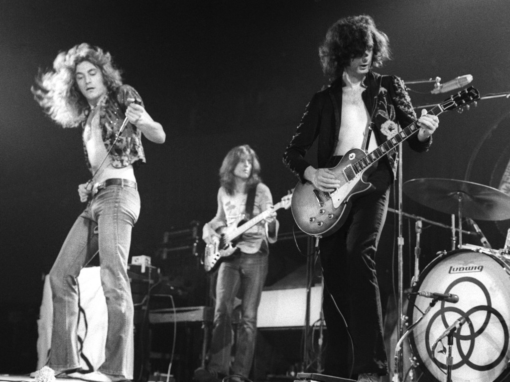 Led Zeppelin on stage circa 1973