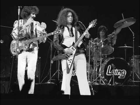 The band Mountain on stage circa 1971