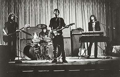 Group shot of the band The Modern Lovers on stage