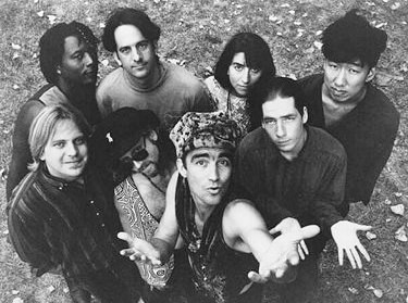 Group shot of the band Poi Dog Pondering