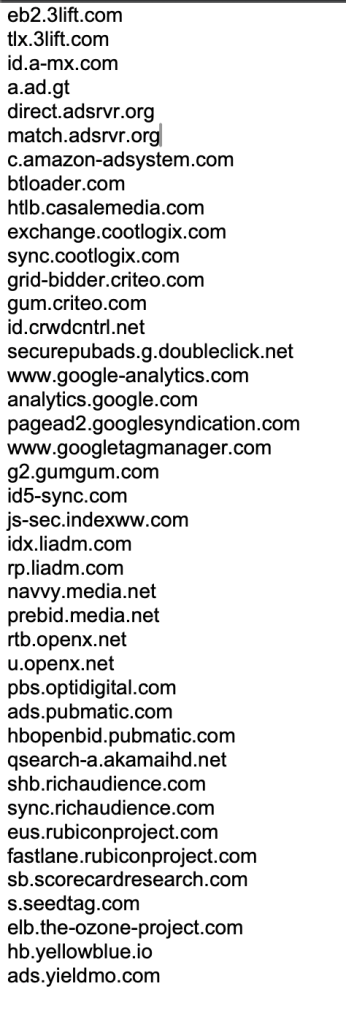 A list of the 41 potential blockers on the XDA web page